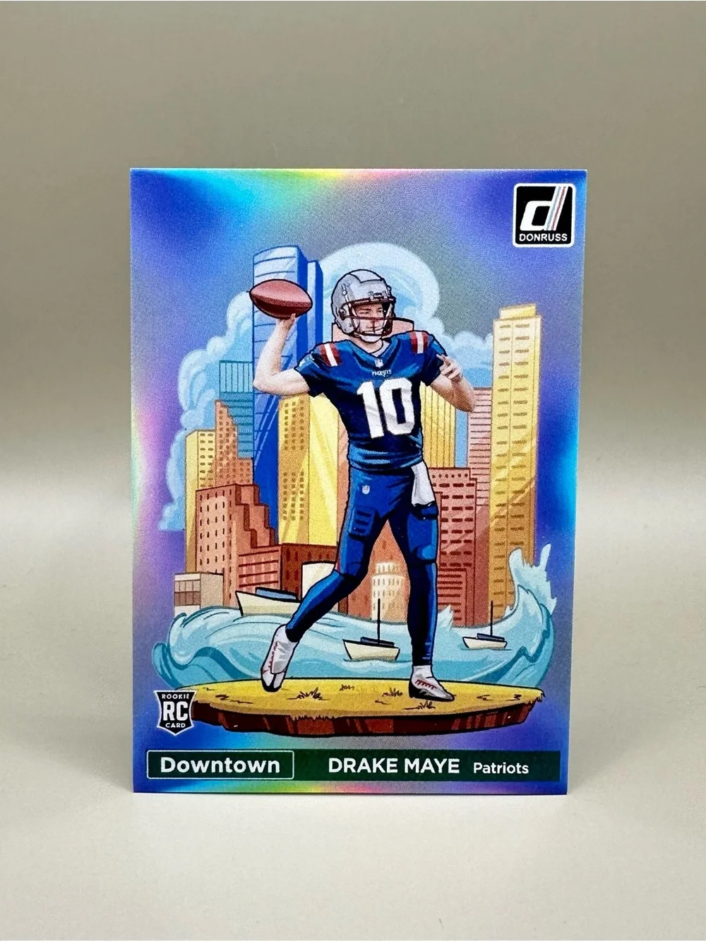 Drake Maye 2025 Panini Downtown #8 Novelty Football Card. New England Patriots.